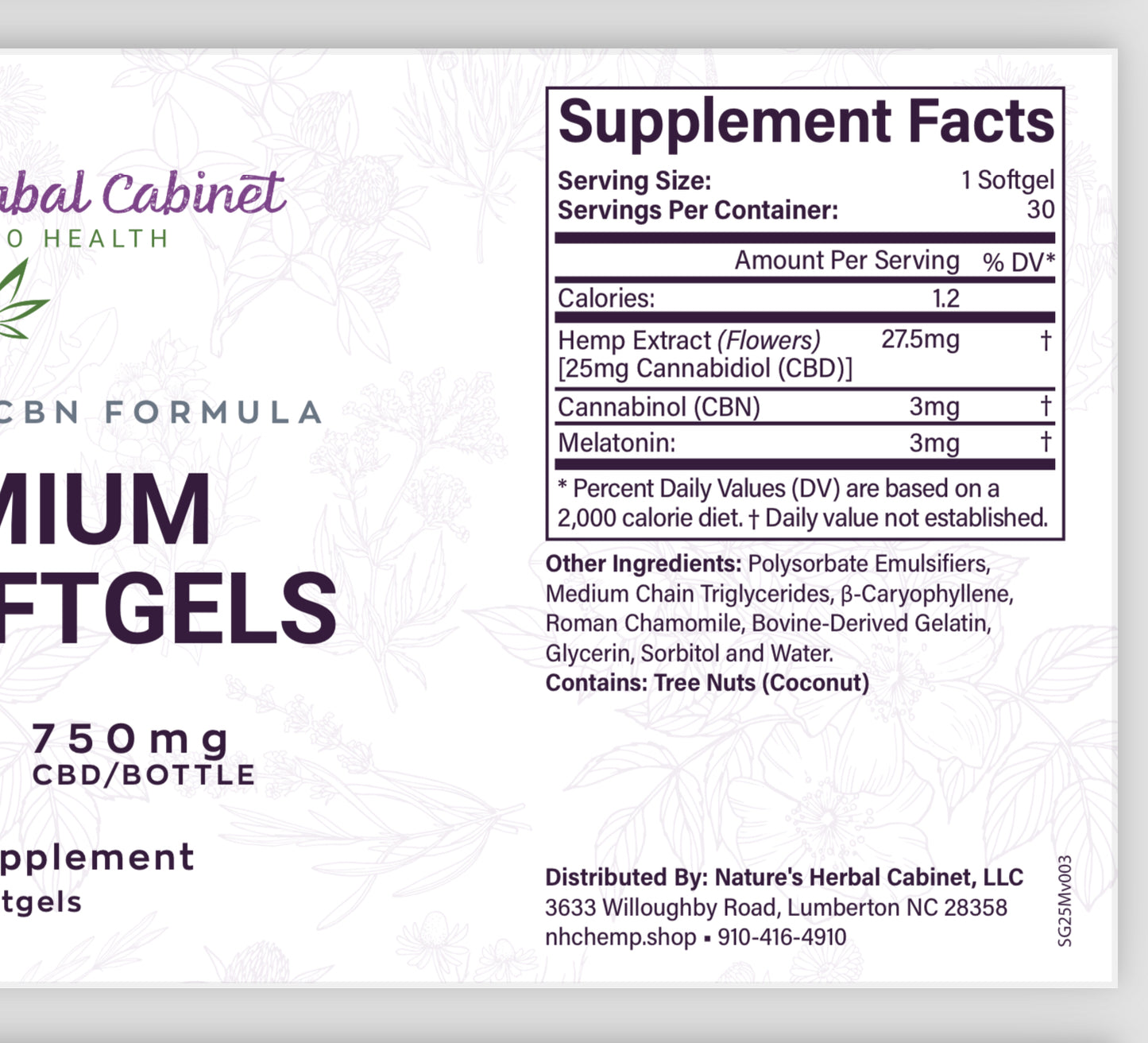 Broad Spectrum CBD Softgels with Melatonin & CBN for Sleep (Qty. 30)