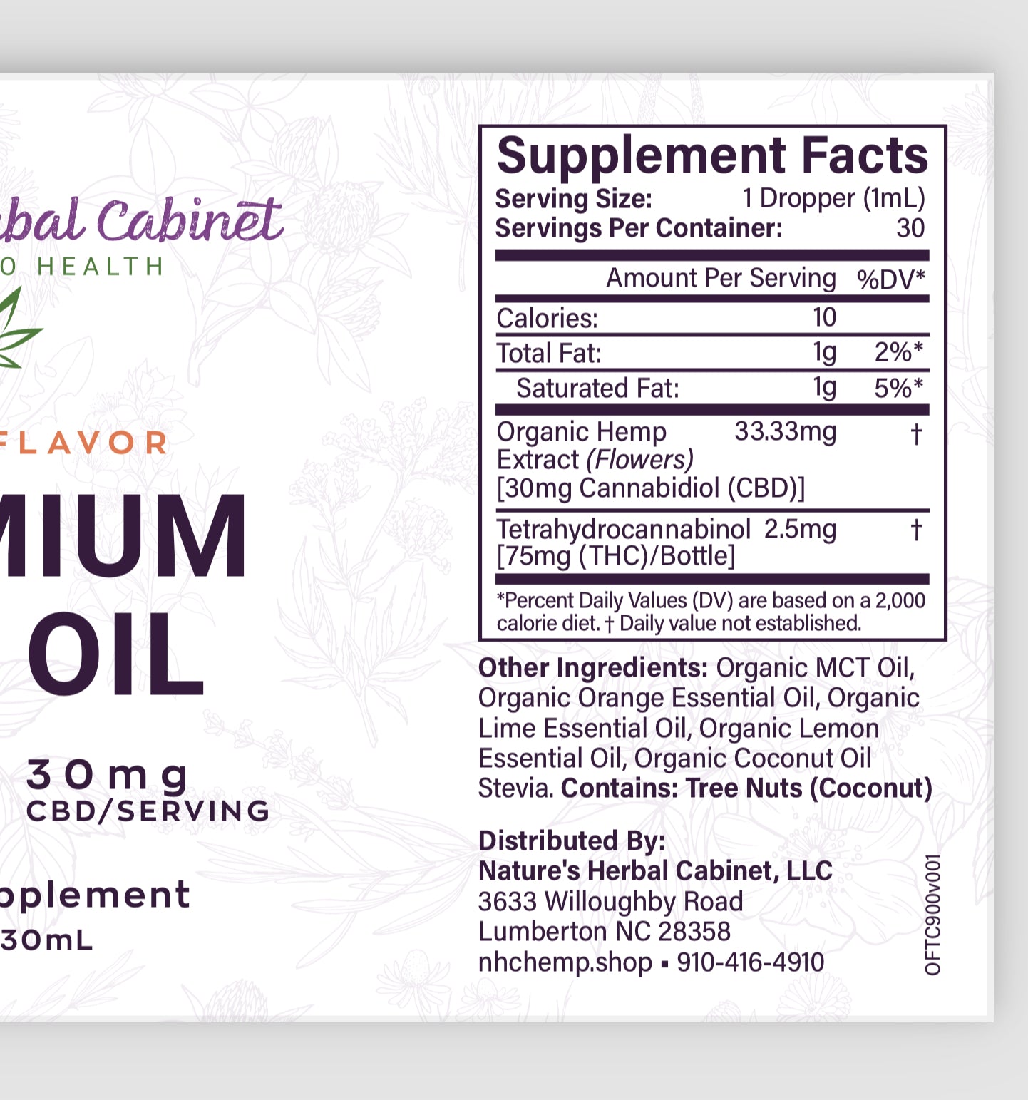 2.5mg THC Tincture (75mg per bottle-Citrus)