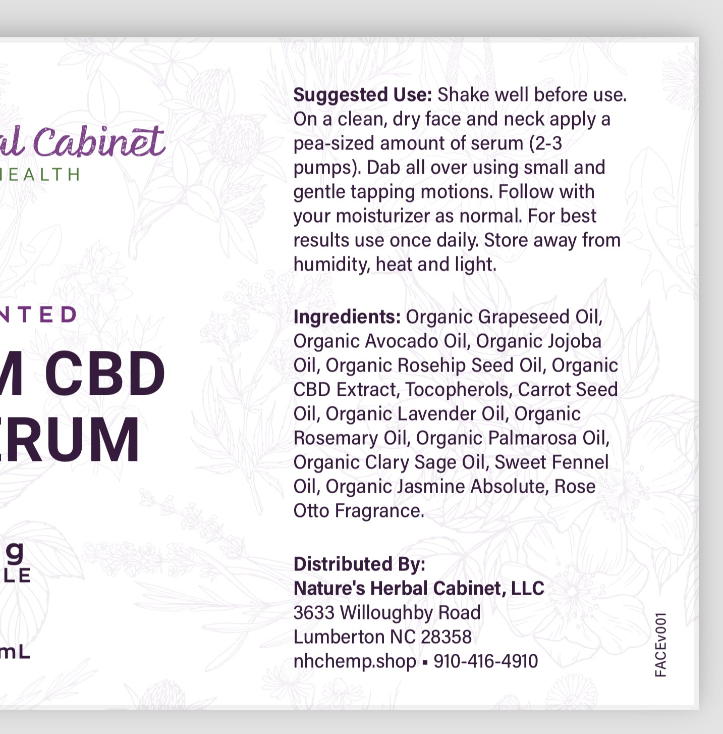 Essential Oils Facial Serum with CBD